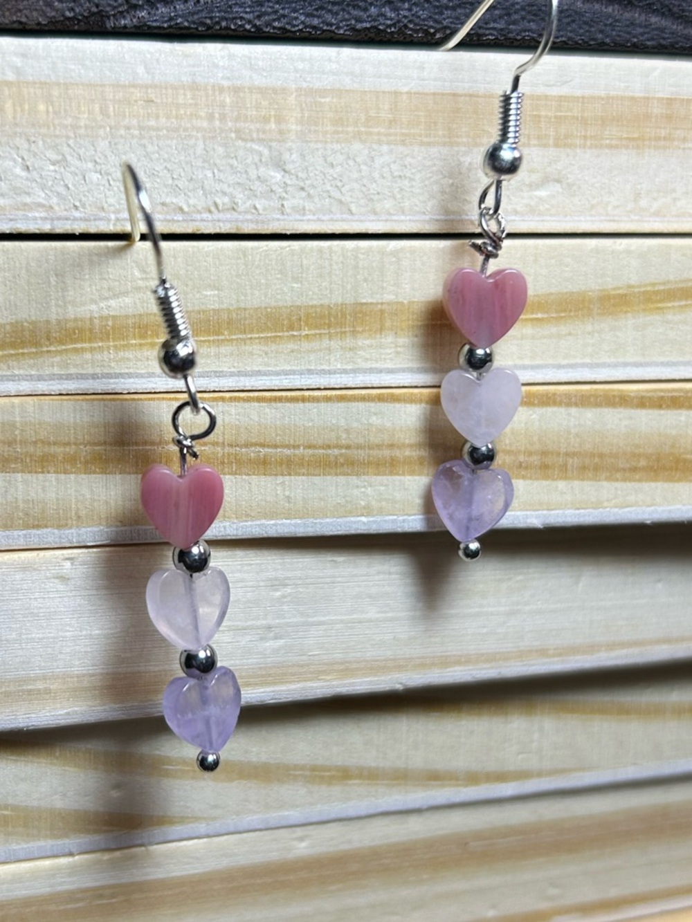3/$25 Heart Gemstone Drop Earrings - Picture 6 of 7